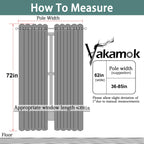Yakamok Room Darkening Curtains 62x72 inch Long Chocolate Brown-Living Room