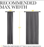 NICETOWN Grey Window Curtains for Bedroom - Home Decoration Thermal Insulated Rod Pocket Blackout Blinds & Drapes for Small Windows (Gray, 2 Panels, W34 x L72 -Inch)