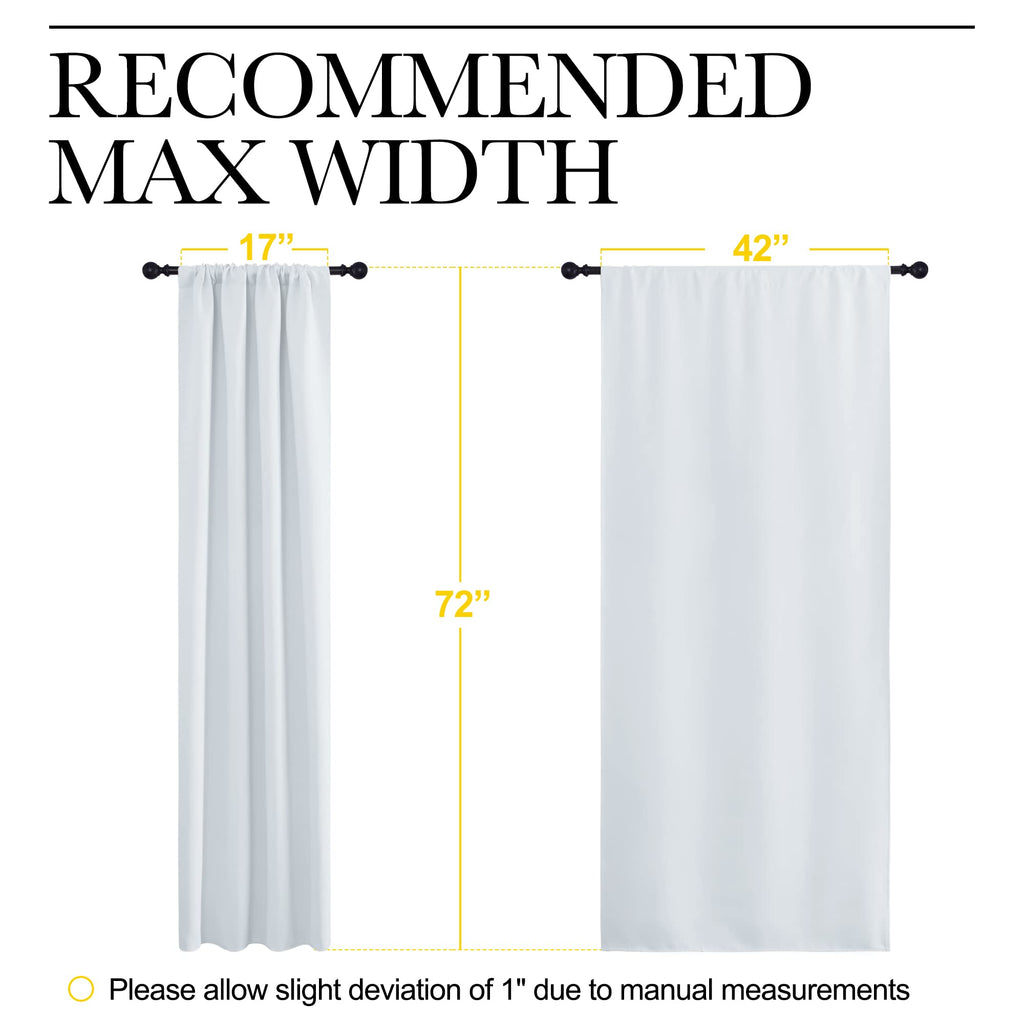 NICETOWN Kitchen Room Darkening Curtains - Window Treatment Thermal Insulated Rod Pocket Room Darkening Curtains/Drapes for Bedroom (2 Panels, 42 by 72, Greyish White)