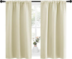NICETOWN Kitchen Curtains, Short Blackout Curtains & Drapes, Small Window Draperies for Dining Room, Cupboard (Beige, 34 in x 45 in (W x L), Set of 2)