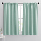 RYB HOME 54 inch Blackout Curtains for Living Room, Rod Pocket Thermal Insulated Small Window Drapes Room Darkening Shades for Bedroom Studio Dorm, W 42 x L 54 inch, Set of 2 Panels, Aqua
