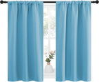 NICETOWN Kitchen Curtains, Short Blackout Curtains & Drapes, Home Decoration Privacy Thermal Insulated Curtains for Unicorn Theam Room (Teal Blue, 34" Wide, 45" Long, 2 PCs)