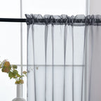 SpaceDresser Sheer Voile Window Treatment Rod Pocket Curtain Panels for Kitchen Bedroom Living Room Drapes Sunlight Filtering Privacy Semi Home Decor Assorted Colors Sizes (Grey, 52 W x 90 L)