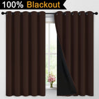 Yakamok Chocolate Brown Blackout Curtains 63 Inches Long 62" Wide, 2 Panels