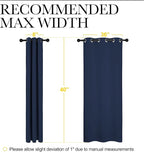NICETOWN Blackout Draperies Curtains, All Season Thermal Insulated Solid Grommet Top Blackout Curtains/Drapes for Kid's Room (Navy, 1 Pair, 42 x 40 inches)