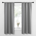 NICETOWN Kitchen Window Curtains 63 Long - Home Decoration Thermal Insulated Rod Pocket Blackout Blinds & Drapes for Small Windows (Silver Grey, 2 Panels, W34 x L63 -Inch)