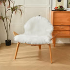 duduta White Faux Sheepskin Throw Rug 2x3 ft, Fluffy Shag Fur Chair Cover Small Bedside Dorm Rug Non Slip Washable