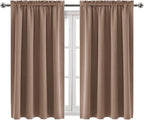 DWCN Blackout Curtains Room Darkening Thermal Insulated Bedroom Curtains Window Curtain Panels, 52 x 54 inches Long, Set of 2 Khaki Rod Pocket Drapes