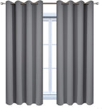 Yakamok Room Darkening Curtains Thermal Insulated Gray Blackout Curtain Panels Solid Grommet Top Window Drapes for Bedroom Living Room Decor(52x72 Inch, Grey, 2 Panels)