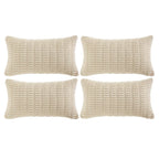 Fancy Homi 4 Packs Decorative Throw Pillow Covers for Living Room Couch Bed, Modern Farmhouse Boho Home Décor Accent Cushion Case, 20" x 12", Neutral