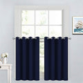 Yakamok Navy Blue Room Darkening Window Curtains 52x36 Inch for Kitchen