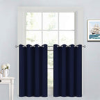 Yakamok Navy Blue Room Darkening Window Curtains 52x36 Inch for Kitchen