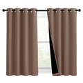 NICETOWN Bedroom Full Blackout Curtain Panels, Super Thick Insulated Window Covers, Keeping Out Cold Air and Heat 100% Blackout Blinds with Black Liner (Cappuccino, Set of 2, 46 by 54-inch)