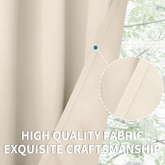 BGment Short Curtains for Small Window 54 Inch Long - Champagne 2 Panels