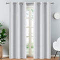 Yakamok Blackout Curtains 38x84 inch Greyish White Thermal Drapes-Bedroom
