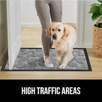 GORILLA GRIP 100% Waterproof All-Season WeatherMAX Doormat 35x23, US Designed Natural Rubber, Stain and Fade Resistant, Low Profile Indoor Outdoor Door Mats, Easy Clean Patio Mat, Light Gray Bones