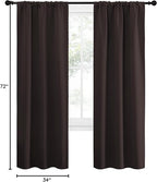 NICETOWN Blackout Curtains for Living Curtains, Thermal Insulated Noise Reducing Curtains & Drapes for Small Kitchen Window, Privacy Draperies (Toffee Brown, 34" Wide x 72" Long, 2 PCs)