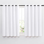 NICETOWN White Room Darkening Curtain Panels - Tripe Weave Thermal Insulated Grommet Room Darkening Window Draperies and Curtains for Bedroom (Set of 2, 66 x 54 inches in White)