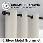 SimpleHome 100% Blackout Curtains for Bedroom,Thermal Insulated Cream Grommet Window Drapes Room Darkening Curtains for Living Room with Black Back,42 x 45 Inch,2 Panels