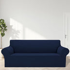 Cupuamon 2026 New Stretch Sofa Slipcovers Couch Cover for 3 Cushion Furniture Protector Sofa Covers with Elastic Bottom Jacquard Fabric Small Checks for Pets, Kids -Sofa, Navy