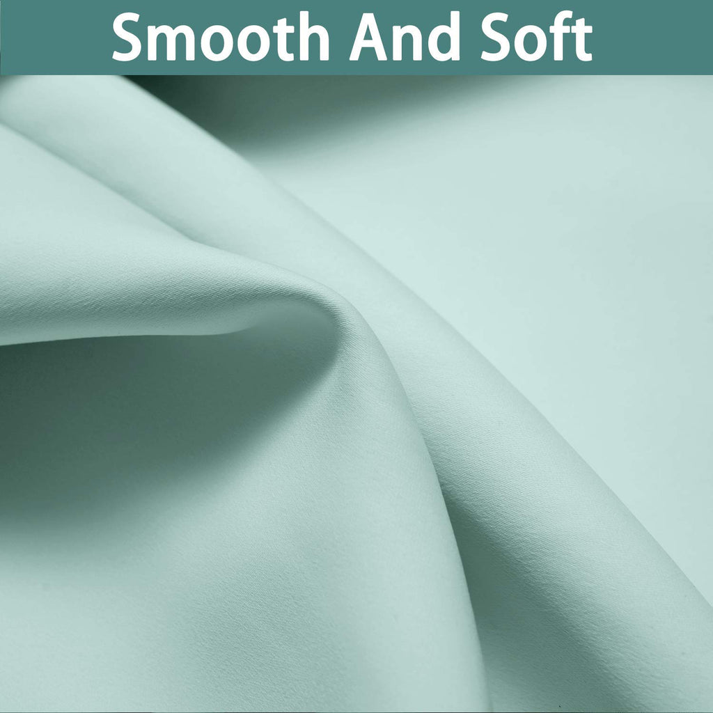 Yakamok Aqua 100% Blackout Curtains 72 Inches Long for Bedroom 52" Wide