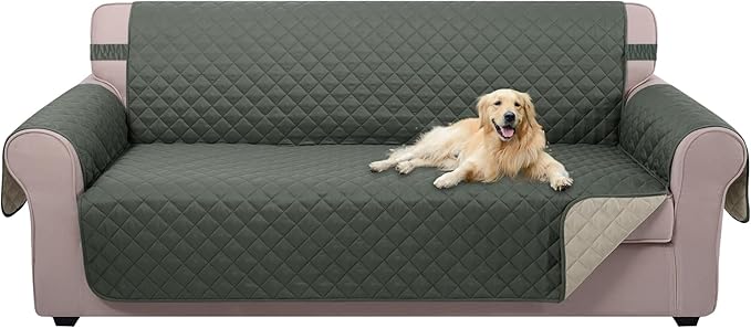 U-NICE HOME Reversible Sofa Cover Couch Cover for Dogs, Grey/Beige