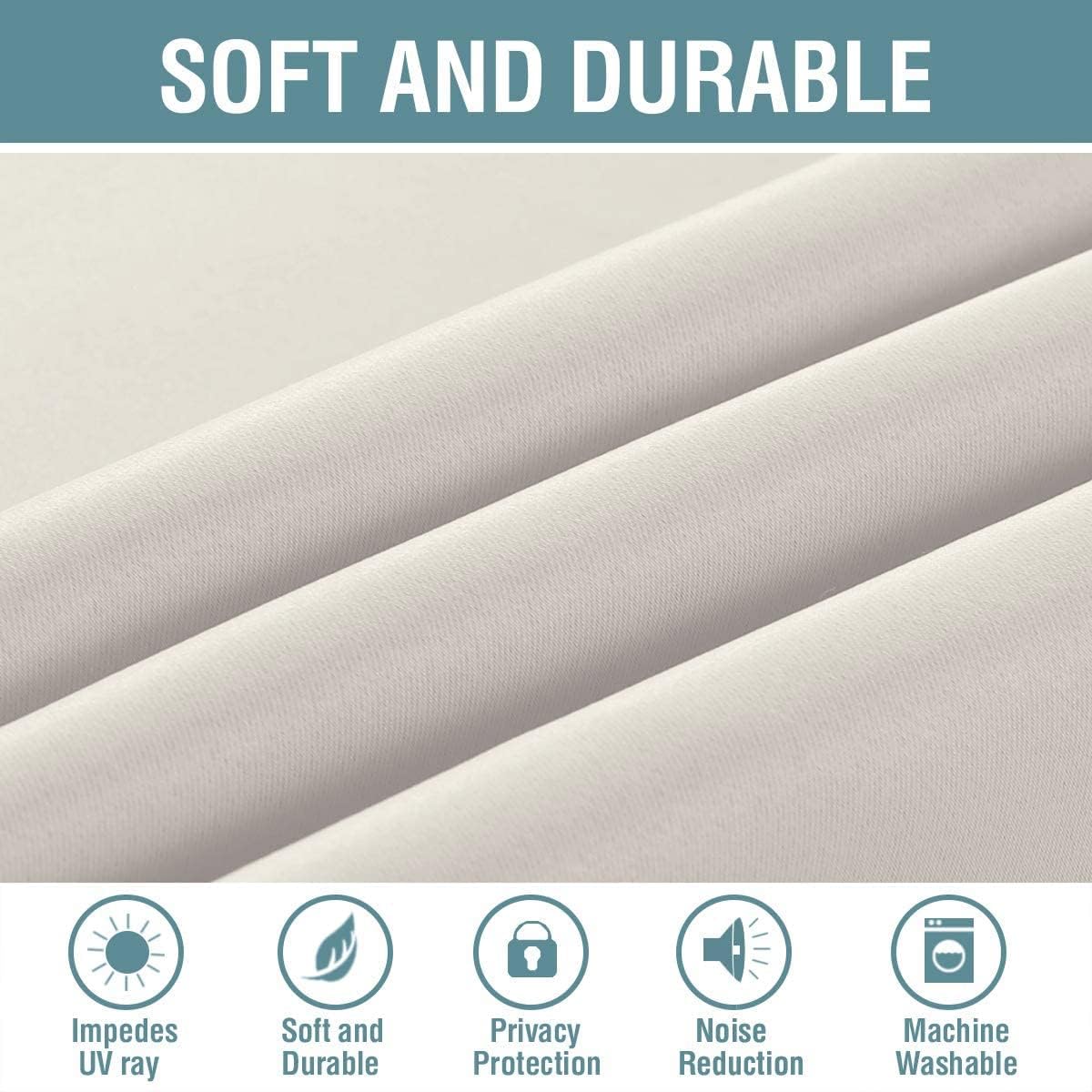 H.VERSAILTEX Light Blocking Curtain for Living Room Thermal Insulated Window Treatment Panel/Drape for Dining Room, Elegant Soft Curtain for Bedroom Grommet Top One Panel (Ivory - 52x90 Inches)