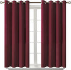 BGment Blackout Curtains for Bedroom - Grommet Thermal Insulated Room Darkening Curtains for Living Room, Set of 2 Panels (52 x 45 Inch, Burgundy)