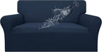 Easy-Going 100% Waterproof Loveseat Couch Cover, Dual Waterproof Sofa Cover, Stretch Jacquard Sofa Slipcover, Leakproof Furniture Protector for Kids, Pets, Dog and Cat (Loveseat, Dark Blue)