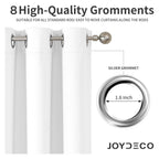 Joydeco Curtains 84 Inches Long 2 Panels Set, Thermal Insulated Long Curtains& Drapes 2 Burg, Room Darkening Drapes for Bedroom Living Room Window (Pure White, W52 x L84 Inch)