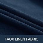 MIULEE 100% Blackout Linen Textured Curtains for Bedroom Solid Thermal Insulated Midnight Blue Grommet Room Darkening Curtains & Drapes Luxury Decor for Living Room Nursery 52 x 108 Inch (2 Panels)