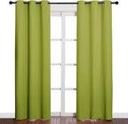 NICETOWN Window Treatment Thermal Insulated Solid Grommet Blackout Curtains/Drapes for Bedroom (2-Pack, 42 by 84 Long, Fresh Green)