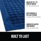 GORILLA GRIP® Ultra Absorbent Front Door Mat Outside Entrance, Traps Dirt and Moisture, HydroABSORB Indoor Outdoor Doormat Holds Up to 1.7 Cups Water, Stain and Fade Resistant Welcome Mat, 29x17, Blue
