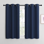 NICETOWN Bedroom Curtains Blackout Drapery Panels, Three Pass Microfiber Thermal Insulated Solid Ring Top Blackout Window Curtains/Drapes (Two Panels, 42 x 50 inches, Gray)