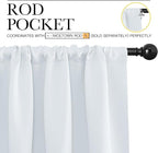 NICETOWN Greyish White Window Curtain Panels - Thermal Insulated Rod Pocket Room Darkening Curtain Sets for Bedroom (Platinum - Greyish White, 2 Panels, 42 by 54)