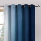 Yakamok Ombre Curtains Blue and Greyish White for Living Room,70Wx63L