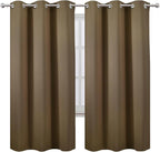 LEMOMO Brown Thermal Blackout Curtains/42 x 72 Inch/Set of 2 Panels Room Darkening Curtains for Bedroom