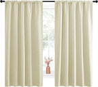 NICETOWN Blackout Curtains for Living Curtains, Room Darkening Curtains & Drapes for Kids Bedroom, Home Decoration Draperies (Beige, 52 in x 63 in (W x L), 2 PCs)