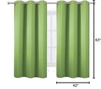 LEMOMO Light Green Bedroom Blackout Curtains for Living Room/42 x 63 Inch Long/Set of 2 Panels Thermal Insulated Fashion Boys Room Curtains