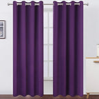 LEMOMO Blackout Curtains 52 x 120 Inch Long Purple Curtains Set of 2 Panels Room Darkening Curtains for Bedroom and Living Room