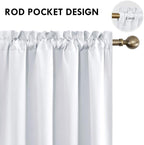 DWCN White Room Darkening Blackout Curtains - Thermal Insulated Privacy Energy Saving Window Curtain Drapes 52 x 54 inch Length, Set of 2 Bedroom Living Room Curtains