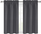 DWCN Blackout Curtains for Bedroom 54 Inch Length 2 Panels Set, Solid Thermal Insulated Energy Saving Rod Pocket Window Treatment Curtains Blackout Drapes (W38 x L54 Inch, Dark Grey)