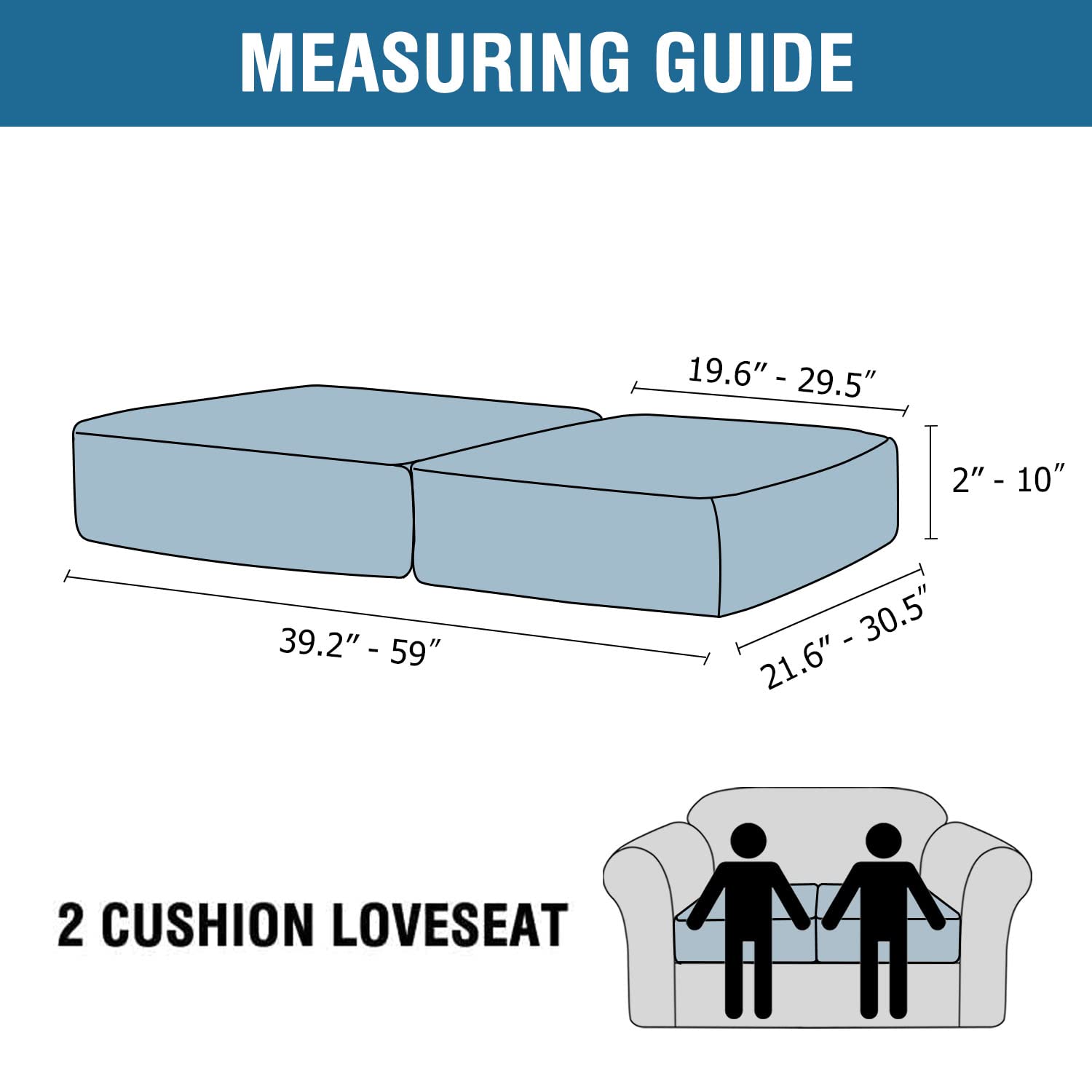 H.VERSAILTEX Velvet Stretch Couch Cushion Cover Plush Cushion Slipcover for Chair Loveseat Sofa Cushion Furniture Protector Seat Cushion Sofa Cover (2 Piece Medium Sofa Cushion Covers, Navy)