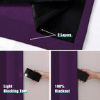 ChrisDowa 100% Blackout Curtains for Bedroom 120 Inches Long 2 Panels Set
