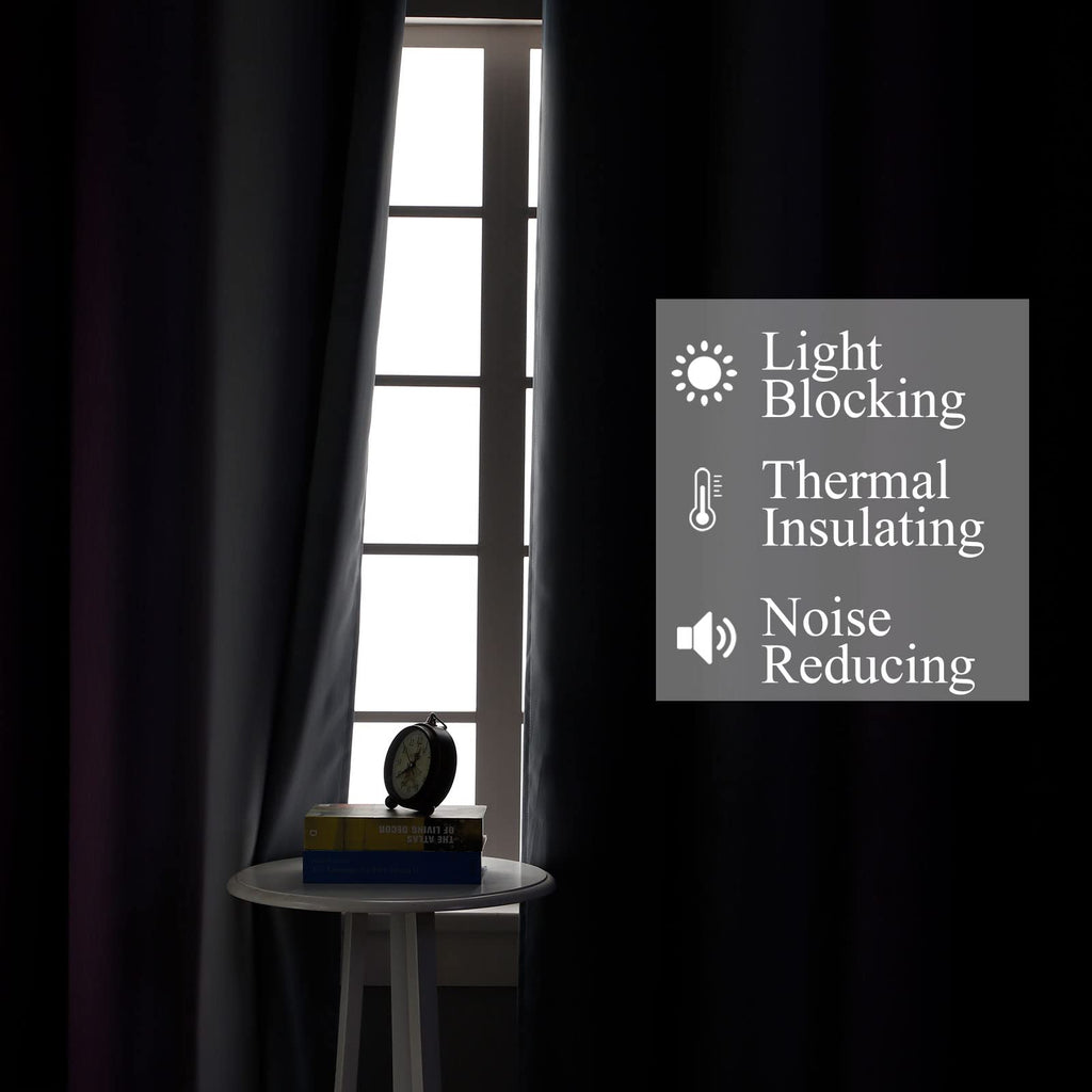 Purple and Grey Ombre Blackout Curtains for Bedroom 52Wx84L Inch 2 Panels