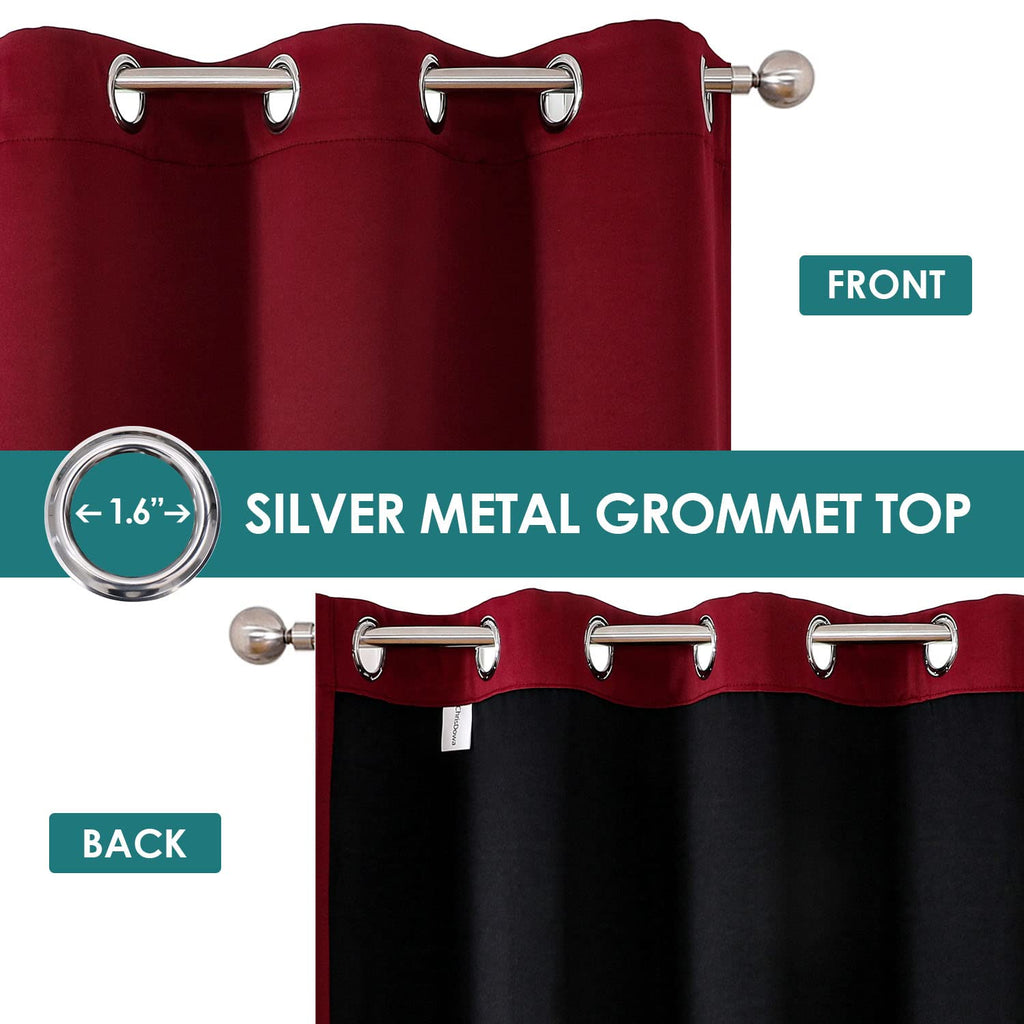 ChrisDowa 100% Blackout Curtains for Bedroom 2 Panels Set with Black Liner