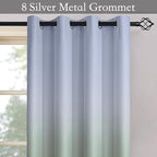 SimpleHome Ombre Room Darkening Curtains for Bedroom, Light Blocking Gradient Grey White to Sage Green Thermal Insulated Grommet Window Curtains/Drapes for Living Room,2 Panels, 52x84 inches Length