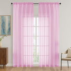 OVZME Light Pink Bedroom Curtains 2 Panel Sets 90 Inch Length, 59 Inch Extra Wide Light Filtering Light Weight Soft Window Treatment Panels for Study Room Living Room Guest Room, 59Wx90L Inches