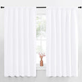 NICETOWN White Curtains, 50% Light Blocking Curtain Panels for Bedroom, Home Decoration Easy-Care Solid Rod Pocket Draperies/Drapes, Window Covering for Kitchen (2 Panels, 70 by 63, White)