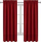 DWCN Burgundy Room Darkening Blackout Curtains - Thermal Insulated Privacy Energy Saving Window Curtain Drapes 38 x 63 inch Length, Set of 2 Bedroom Living Room Curtains